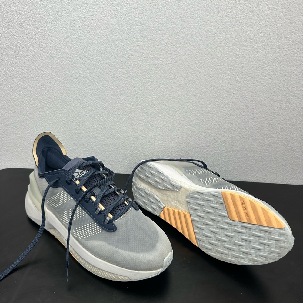 adidas Men's Athletic Shoes in Navy, Light Gray, and Tan Accents